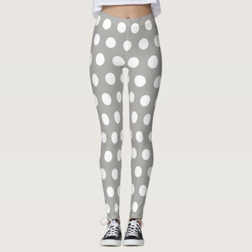 Gray White Spots Retro Yoga pants