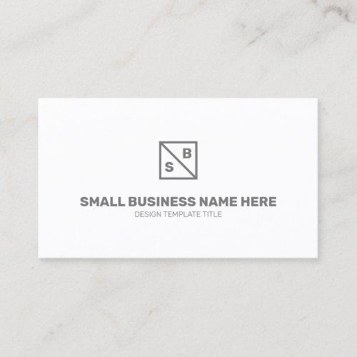 Gray White Square Logo Minimalist Modern Business Card