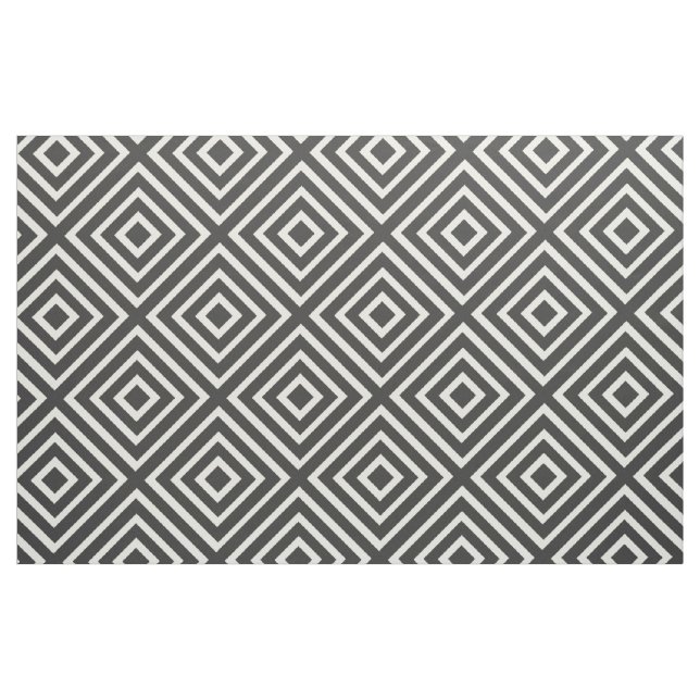 Gray & white Square stripes Customize Fabric (Yard)