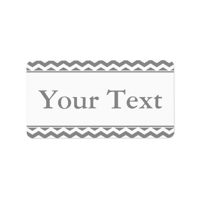 Gray & White Sticker or Label w/ Custom Text (Front)