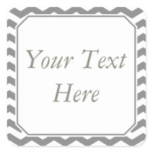 Gray & White Stickers or Labels w/ Custom Text