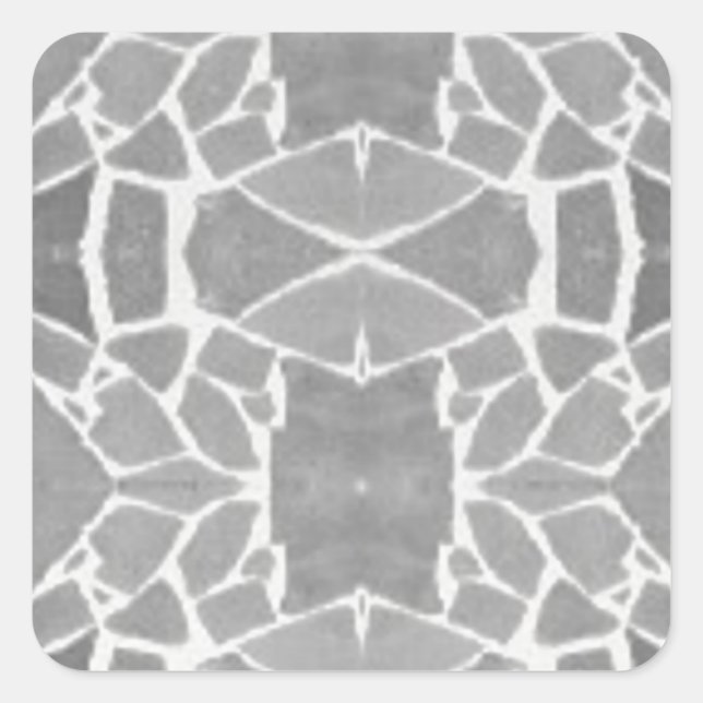 Gray White Stone Tiles Mosaic Pattern Square Sticker (Front)