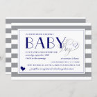Gray & White Stripe Baby Boy Navy Blue Baby Shower
