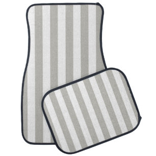 Gray & White Stripe Floor Car Mats