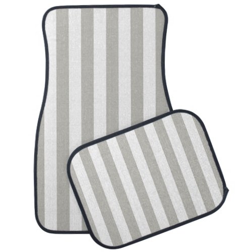 Gray  White Stripe Floor Car Mats