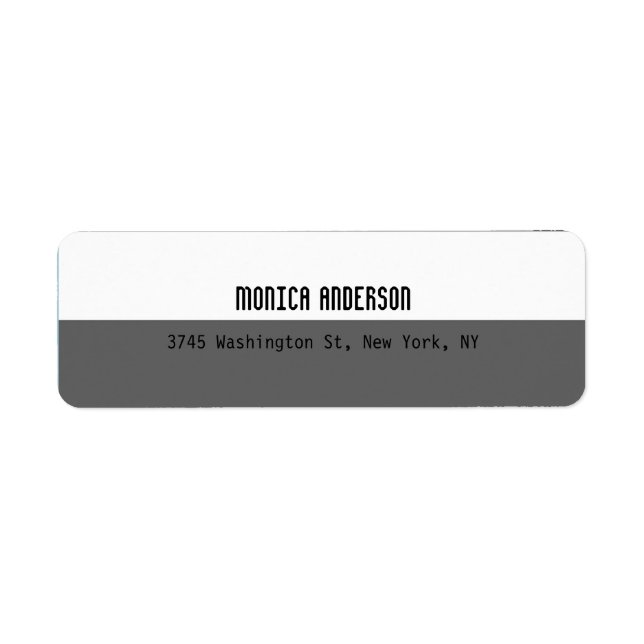 Gray White Striped Professional Contemporary Label (Front)