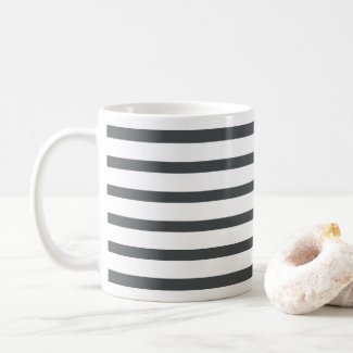 Gray White Stripes Coffee Mug