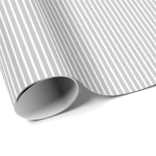 Gray White Stripes Grey Line Patterns Cute Holiday Wrapping Paper