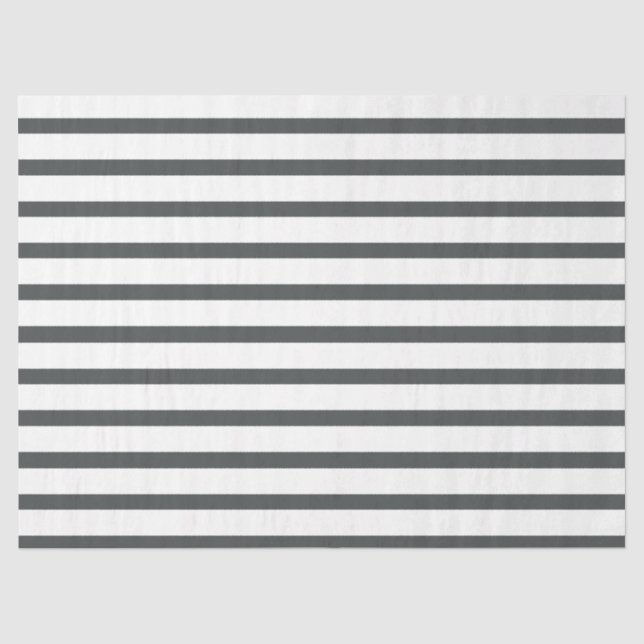 Gray White Stripes Tissue Paper (Front)