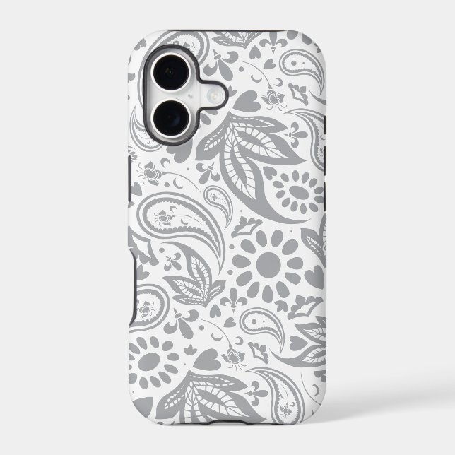 Gray White Stylish Boho Patterned Iphone Case (Back)