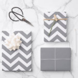 Gray & White Thick Chevron Wedding Birthday V2 Wrapping Paper Sheets<br><div class="desc">This stylish Gray and White Chevron Print graphic design is perfect for any project. The pastel gray and white color palette gives it a classic look that can be used in a variety of projects. It's perfect for a modern, minimalistic, and sophisticated look that will make your design stand out....</div>