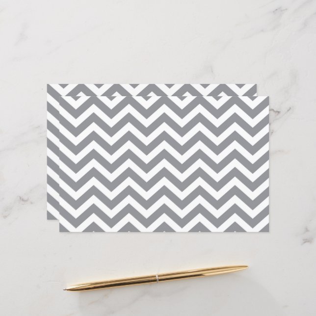 Gray & White Thick Chevron Wedding V2 Cardstock (Front/Back In Situ)