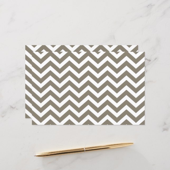 Gray & White Thick Chevron Wedding V3 Cardstock (Front/Back In Situ)