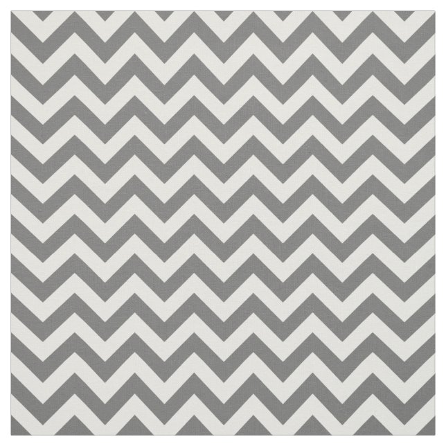 Gray White Trendy Chevron Pattern Fabric (Swatch)