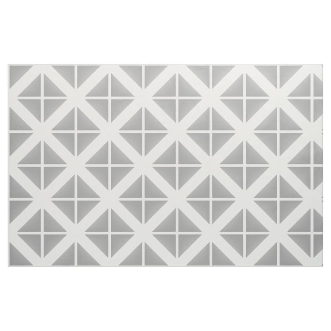 Gray White Trendy Triangles Pattern Fabric (Fat Quarter)