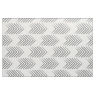 Gray White Tribal Arrow Pattern Fabric