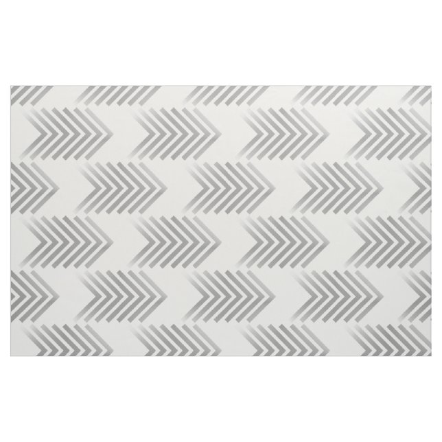 Gray White Tribal Arrow Pattern Fabric (Fat Quarter)