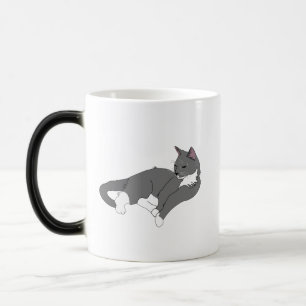 Gray & White Tuxedo Cat Color Morph Mug
