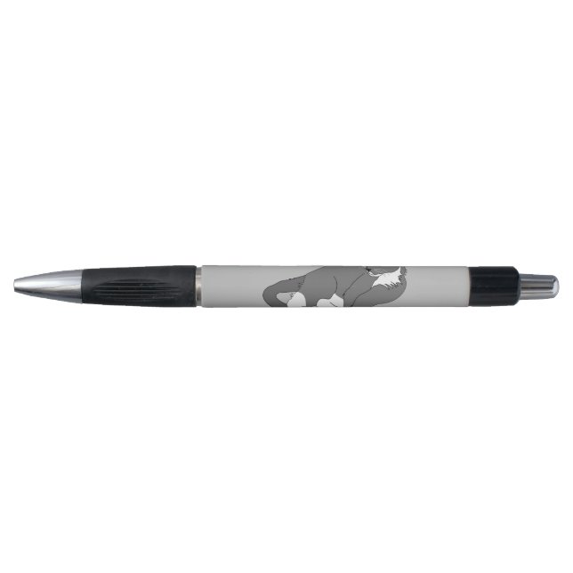 Gray & White Tuxedo Cat Pen (Front)