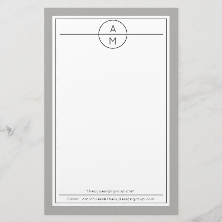 Gray | White Unisex Minimalist Modern Professional Stationery