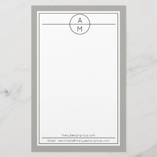 Gray  White Unisex Minimalist Modern Professional Stationery