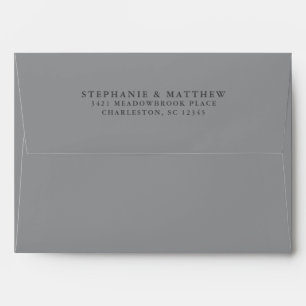 Gray White Wedding Chic Return Address Elegant Envelope