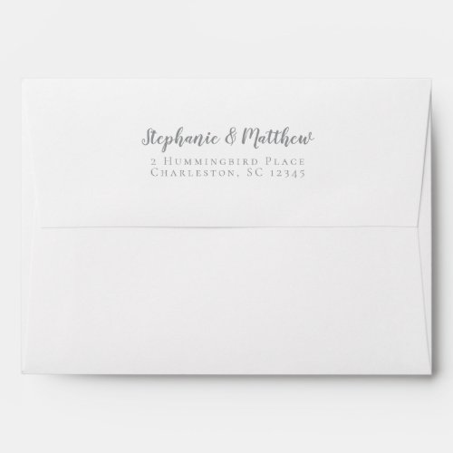 Gray  White Wedding Classic  Return Address  Envelope