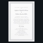 Gray & White Wedding Script Chic Ceremony Program<br><div class="desc">Elegant, minimalist gray & white wedding ceremony program features a simple modern design with a double framed border in gray on a crisp white background. Traditional, classic wording provides timeless sophistication. Personalize wedding ceremony details for your guests in trendy gray calligraphy lettering and script. The back of the card matches...</div>