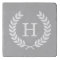 Gray White Wheat Laurel Wreath Initial Monogram
