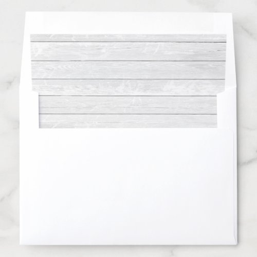 Gray  White Wood Plank Shiplap Look Envelope Liner
