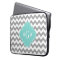 Gray Wht Chevron Aqua Turq Quatrefoil 3 Monogram
