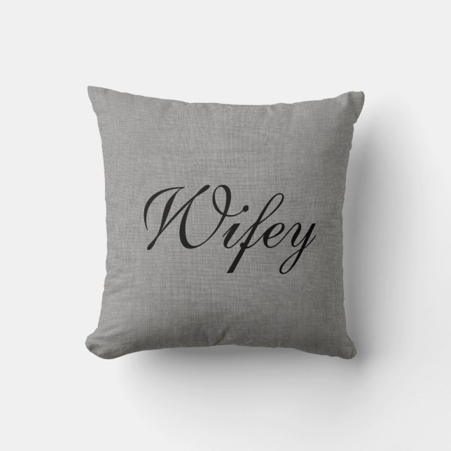 Gray Wifey Mrs. Pillow (Front)