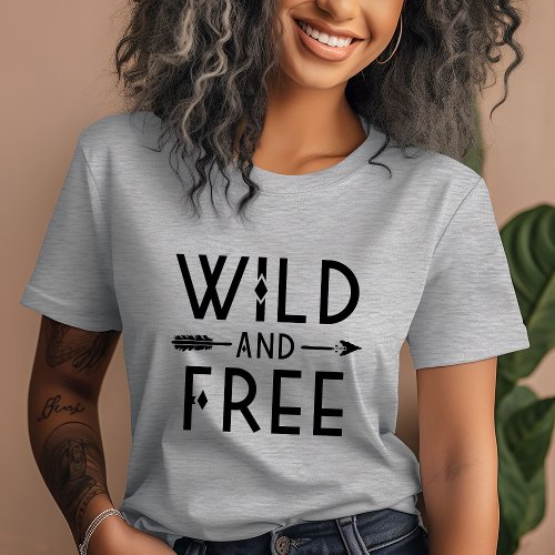 Gray Wild and Free T_Shirt