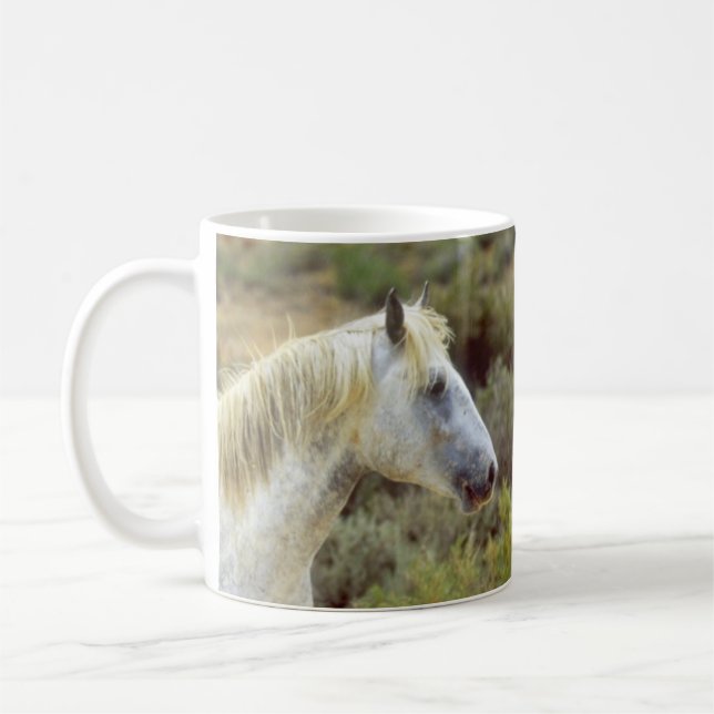 Gray Wild Horse, Rock Springs, Wyoming Coffee Mug (Left)
