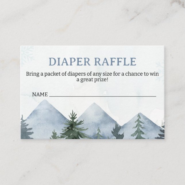Gray Wilderness Baby Shower Diaper Raffle Insert (Front)