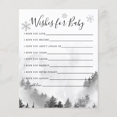 Gray Winter Wonderland Wishes for Baby Card