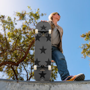 Gray with Black Stars HAMbWG Skateboard