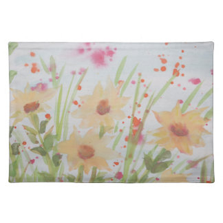 Gray With Floral Cloth Placemat