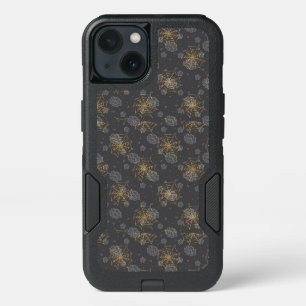 GRAY WITH GOLD HALLOWEEN COBWEBS iPhone 13 CASE
