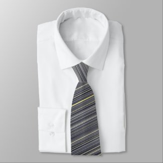 Gray with Hints of Yellow Stripes Neck Tie