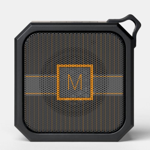 Gray with Orange Pinstripes Bluetooth Speaker