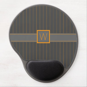 Gray with Orange Pinstripes Gel Mousepad