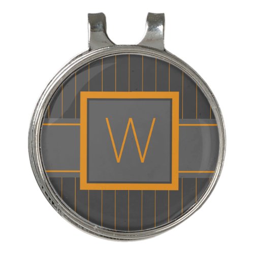 Gray with Orange Pinstripes Golf Hat Clip