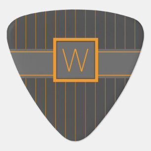 Gray with Orange Pinstripes Guitar Pick