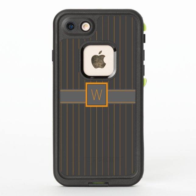 Gray with Orange Pinstripes Lifeproof Case (Back)