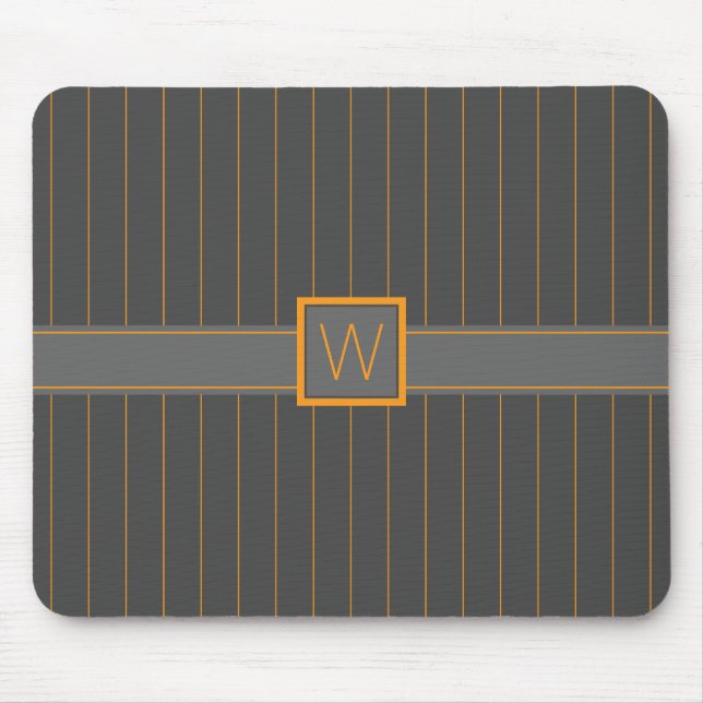 Gray with Orange Pinstripes Mousepad (Front)