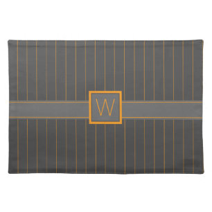 Gray with Orange Pinstripes Place Mat