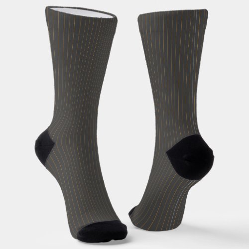 Gray with Orange Pinstripes Socks