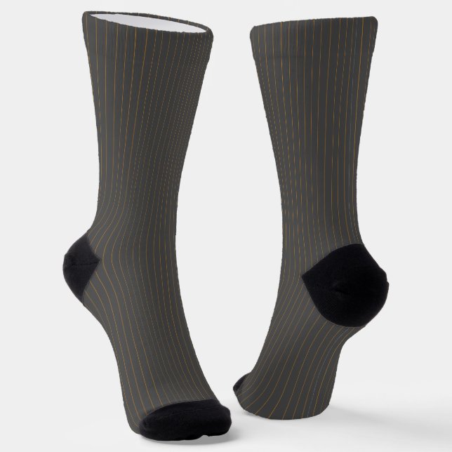 Gray with Orange Pinstripes Socks (Angled)