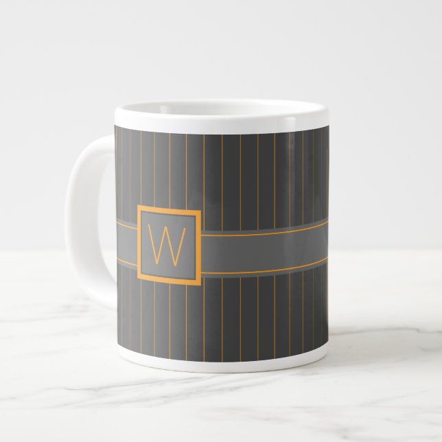 Gray with Orange Pinstripes Specialty Mug (Front Left)